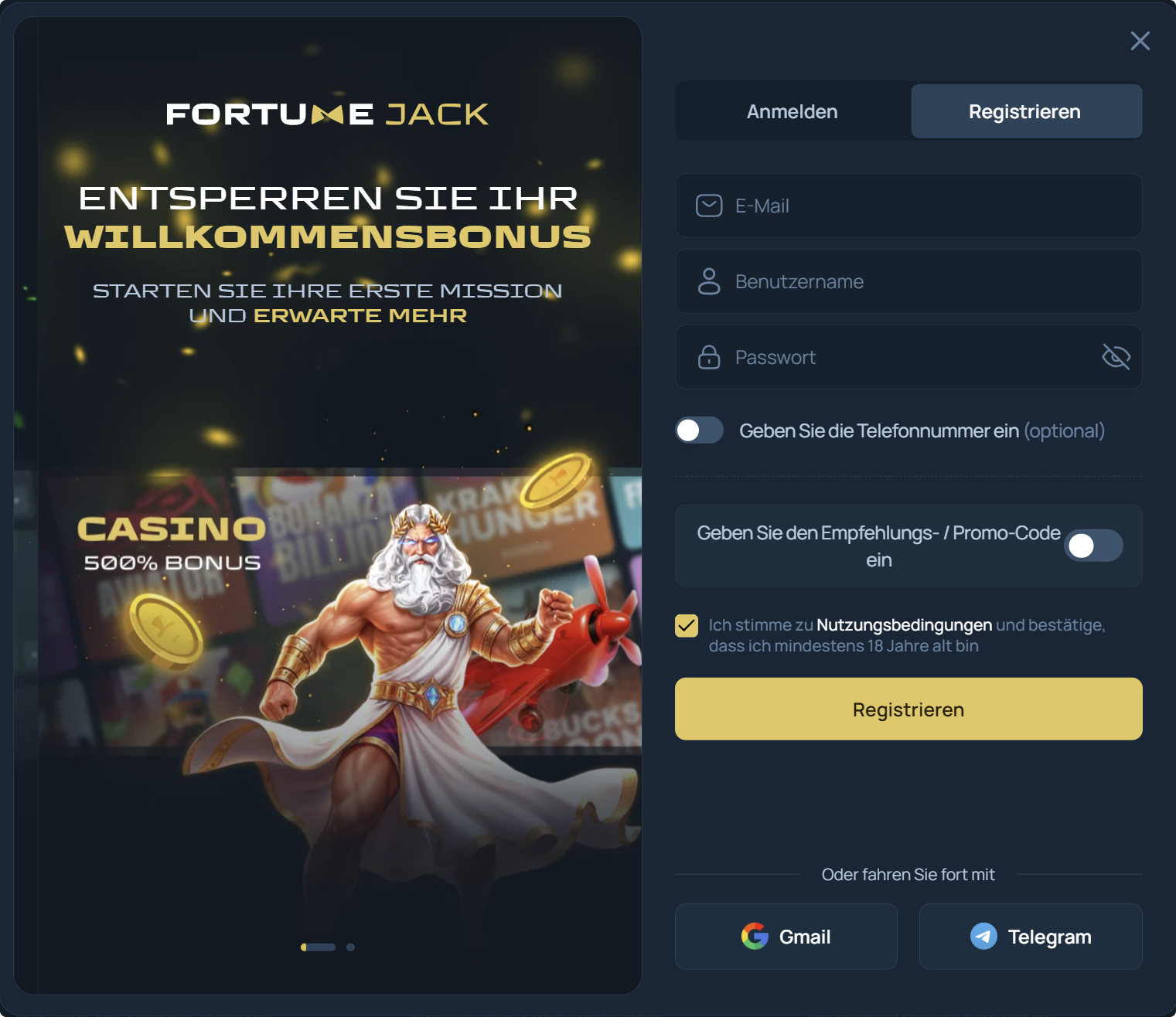 fortunejack casino registrieren